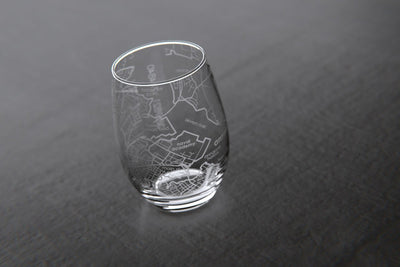 Annapolis MD College Town Map Stemless Wine Glass
