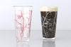 College Park MD Map Pint Glass Pair - Red & White