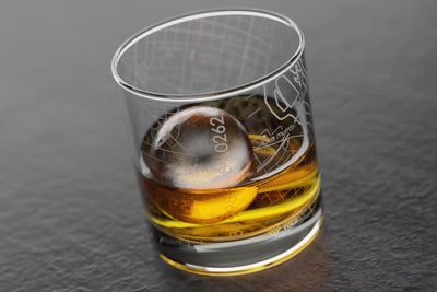 Columbia SC College Town Map Rocks Glass