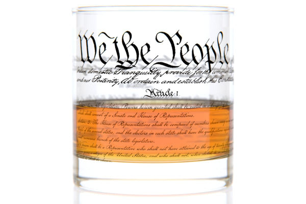 US Constitution 360 Etched Lowball Tumbler / Christmas Gift - Lone