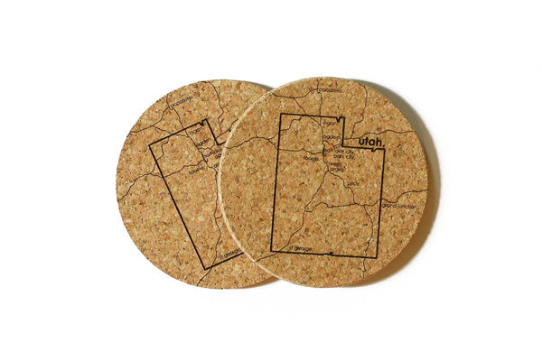Utah - Cork Coaster Pair
