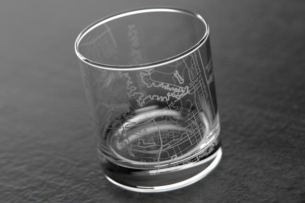 Virginia Beach VA Map Rocks Glass