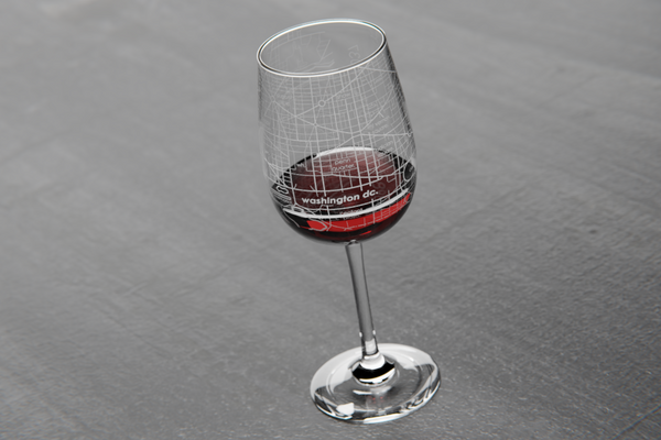 Washington DC Maps Wine Glass