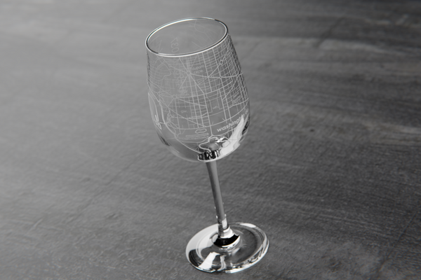 Washington DC Maps Wine Glass
