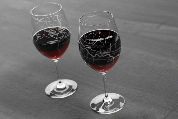 Willamette Valley Region Map Riedel Crystal Stemmed Wine Glass