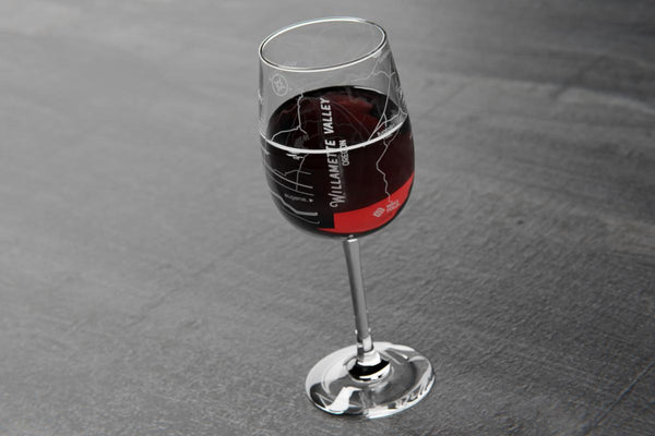 Willamette Valley Region Map Stemmed Wine Glass
