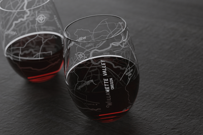 Willamette Valley Region Map Riedel Crystal Stemless Wine Glass