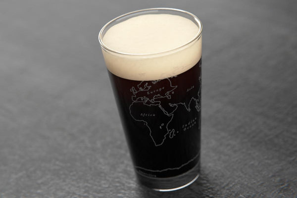 World Map Pint Glass