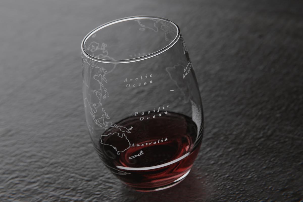 World Map Stemless Wine Glass