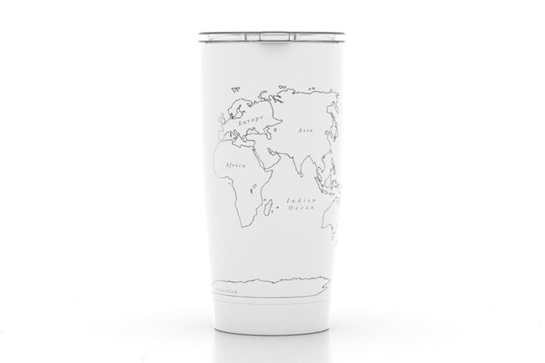 World Map 16 oz Tall Can Cooler - Well Told