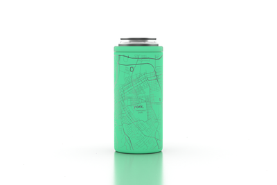 Custom can cooler with home town map